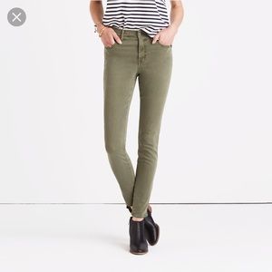 Olive skinny high rise pants